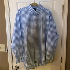 Footjoy Men’s XL Button Down Blue/White